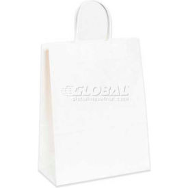 Global Industrial B41490 Global Industrial™ Paper Shopping Bags, 5-1/2"W x 3-1/4"D x 8-3/8"H, White, 250/Pack image.