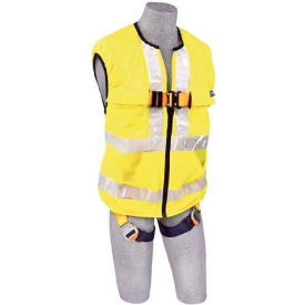 D B Industries Dbi/Sala 1111584 DBI-Sala™ Hi Visibility Yellow Work Vest Harness 1111584, W/Back D-Ring, Universal image.