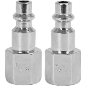 DEWALT® Industrial Plugs 1/4" FNPT Nickel Plated Steel Pack of 2 