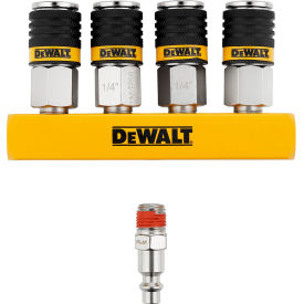 DEWALT® 4-Way Straight Air Manifold 1/4" Male NPT Plug 