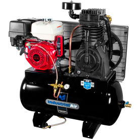 Mat Industries Llc IH1393075 Industrial Air 13 HP 30 Gallon Two Stage Truck Mount Air Compressor with Electric Honda Engine image.