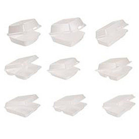 Dart DCC 72HT1 DART® DCC72HT1, Foam Hinged Lid Hot Dog Container, White, 500/Carton image.