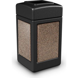 Dci  Marketing 720352 Commercial Zone® PolyTec™ Trash Container w/ Open Top Lid, 42 Gal Cap., Black image.