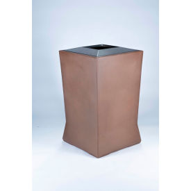 Dci  Marketing 724665 Commercial Zone® ModTec™ Trash Container w/ Open Top Lid, 39 Gal Cap., Old Bronze image.