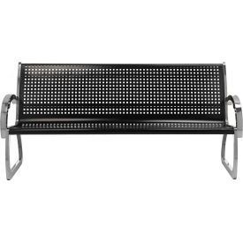 Dci  Marketing 725101 6 Parkview Stainless Steel Skyline Bench, Black image.