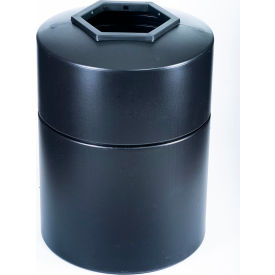 Dci  Marketing 730101 Commercial Zone® PolyTec™ Trash Container w/ Open Top Lid, 45 Gal Cap., Black image.