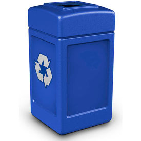 Dci  Marketing 746304 PolyTec™ Recycling Can w/Square Open Top, 42 Gallon, Blue image.