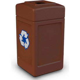 Dci  Marketing 746337 PolyTec™ Recycling Can w/Square Open Top, 42 Gallon, Brown image.