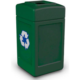 Dci  Marketing 746353 PolyTec™ Recycling Can w/Square Open Top, 42 Gallon, Forest Green image.