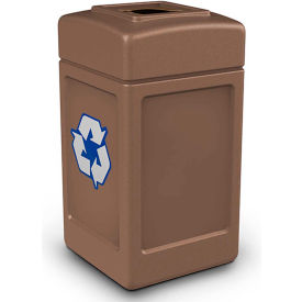 Dci  Marketing 746363 PolyTec™ Recycling Can w/Square Open Top, 42 Gallon, Nuthatch image.