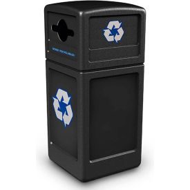 Dci  Marketing 747301 PolyTec™ Recycling Can w/Dome Lid, 42 Gallon,Black image.