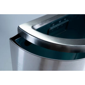 Dci  Marketing 783929 Commercial Zone® Precision Series Trash Container w/ Open Top Lid, 15 Gal Cap., Stainless Steel image.