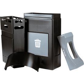 Commercial Zone® Avante Shallow Canopy Top Recycling Can 30 Gallon Capacity Black/Gray 