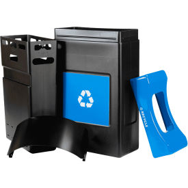 Commercial Zone® Avante Shallow Canopy Top Recycling Can 30 Gallon Capacity Black/Blue 