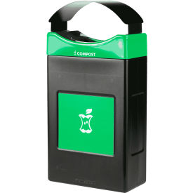 Commercial Zone® Avante Shallow Canopy Top Recycling Can 30 Gallon Capacity Black/Green 