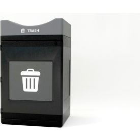 Commercial Zone® Avante Standard Open Top Recycling Can 55 Gallon Capacity Black/Gray 