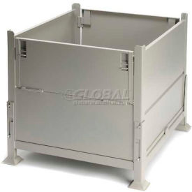Davco Industries Ltd. KD2GS-01 Davco KD2GS-01 Collapsible Sheet Metal Steel Container 40-1/2"x34-1/2"x32" 2 Gates Zinc-Galv image.