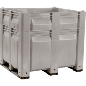 Decade Products Llc C0130H46-104 Decade C40SGY3-H46 MACX Heightened Pallet Container Solid Wall 48x40x46 Gray 1500 Lb. Capacity image.