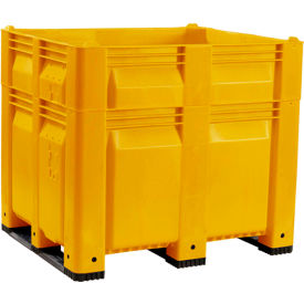 Decade Products Llc C0130H46-101 Decade C40SYL3-H46 MACX Heightened Pallet Container Solid Wall 48x40x46 Yellow 1500 Lb. Capacity image.