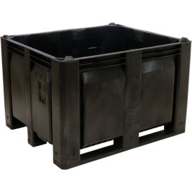 Decade Products Llc M011000-112 Decade M40SBK1 Pallet Container Solid Wall 48x40x31 Long Side Runners Black 1500 Lb. Capacity image.