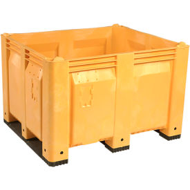 Decade Products Llc M013000-101 Decade M40SYL3 Pallet Container Solid Wall 48x40x31 Short Side Runners Yellow 1500 Lb. Capacity image.
