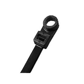 Del City Div Of Actuant Corp 9651 Cable Ties- Mounting Tab- UV Black - 6-1/2", 100 Pieces image.