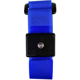 Desco Industries Inc 9060 Desco Adjustable Hook & Loop Nylon Wrist Strap 09060 - Blue image.