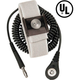 Desco Industries Inc 9185 Desco Jewel® MagSnap Adjustable Elastic Wrist Strap 09185 12 Ft Cord - Black image.