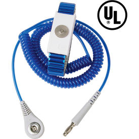 Desco Industries Inc 9198 Desco Jewel® MagSnap Adjustable Metal Wrist Strap 09198 6 Ft Cord - Blue image.