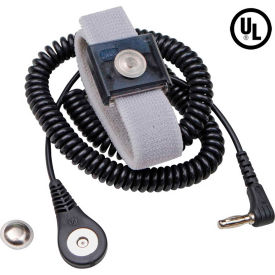Desco Industries Inc 9202 Desco Jewel® MagSnap Adjustable Elastic Wrist Strap 09202 6 Ft Cord - Black image.