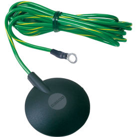 Desco Industries Inc 9814 Desco Dome-Style Ground Cord, 10 MM Stud, 15 Cord with Ring Terminal, No Resistor image.