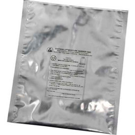 Desco Industries Inc 13964 Desco Moisture Barrier Bags W/Sensitive Label, 16"W x 18"L, 4 Mil, Silver, 100/Pack image.