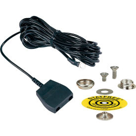 Desco Industries Inc 14213 Desco Common Point Ground Cord Kit for Workmat, W/Resistor, 10 MM Stud, 15 Cord W/Ring Terminal image.