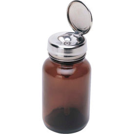 Desco Industries Inc 35315 Menda 35315 Round Amber Glass Liquid Dispenser with One-Touch Pump, 4 oz. image.