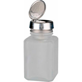 Desco Industries Inc 35362 Menda 35362 Square Clear Frosted Glass Liquid Dispenser with One-Touch Pump, 6 oz. image.