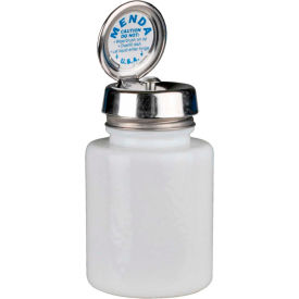 Desco Industries Inc 35389 Menda 35389 Round White Glass Liquid Dispenser with Pure-Touch Pump, 4 oz. image.