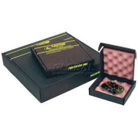 Desco Industries Inc 37061*****##* Protektive Pak ESD Shipping & Storage Boxes w/ Foam, 10-1/2"L x 8-1/2"W x 2-1/2"H, Black image.