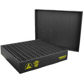 Desco Industries Inc 38706 Protektive Pak 38706 ESD In-Plant Handler Adj. Dividers & Lid, 45 Cells, Cell Size 4 x 5-3/4 x 1 image.