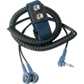 Desco Industries Inc 19860 Desco Dual-Wire Adjustable Wrist Strap w/ 7 MM Snaps, 6 Coil Cord image.