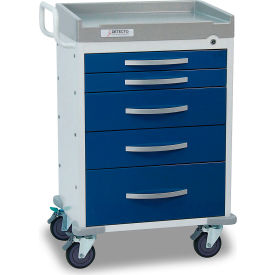Cardinal Scale Mfg/Detecto Scale Co RC33669BLU Detecto® Rescue Series Anesthesiology Medical Cart, White Frame with 5 Blue Drawers image.