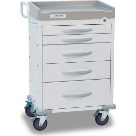 Cardinal Scale Mfg/Detecto Scale Co RC33669WHT Detecto® Rescue Series General Purpose Medical Cart, White Frame with 5 White Drawers image.