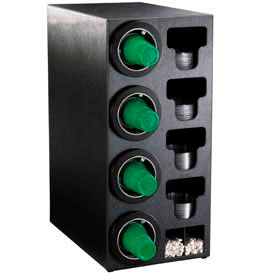 Dispense Rite CTC-C-4BT Dispense-Rite® Countertop 4 Cup Black Dispense Cabinet w/Organizers image.