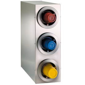 Dispense Rite CTC-R-3SS Dispense-Rite® Countertop 3 Cup Dispensing Cabinet - Stainless Steel image.