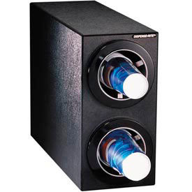 Dispense Rite CTC-S-2BT Dispense-Rite® CTC Countertop 2 Cup Dispensing Cabinet - Black image.