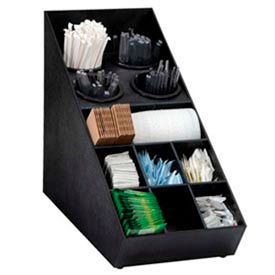 Dispense Rite SWCH-1BT Silverware and Condiment Organizer, (13) compartments, black image.