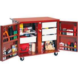 Rolling Work Bench with 4 Drawers, 21.7 Cu. Ft., Brown view 2