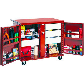 Rolling Work Bench with 6 Drawers, 24.6 Cu. Ft., Brown view 2