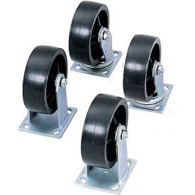 Crescent JOBOX 6"" Casters Set of 4 with 2 Fixed and 2 Plain Swivel with Brakes