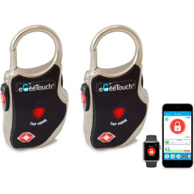 eGeeTouch® 3rd Generation Smart TSA Travel Padlock Black Pack of 2