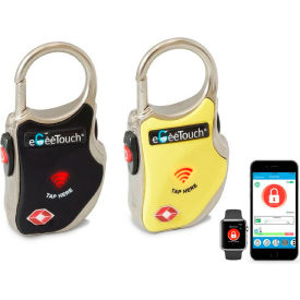 eGeeTouch® 3rd Generation Smart TSA Travel Padlock Black/Yellow Pack of 2